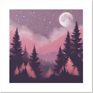 Mystical Forest Night Posters and Art